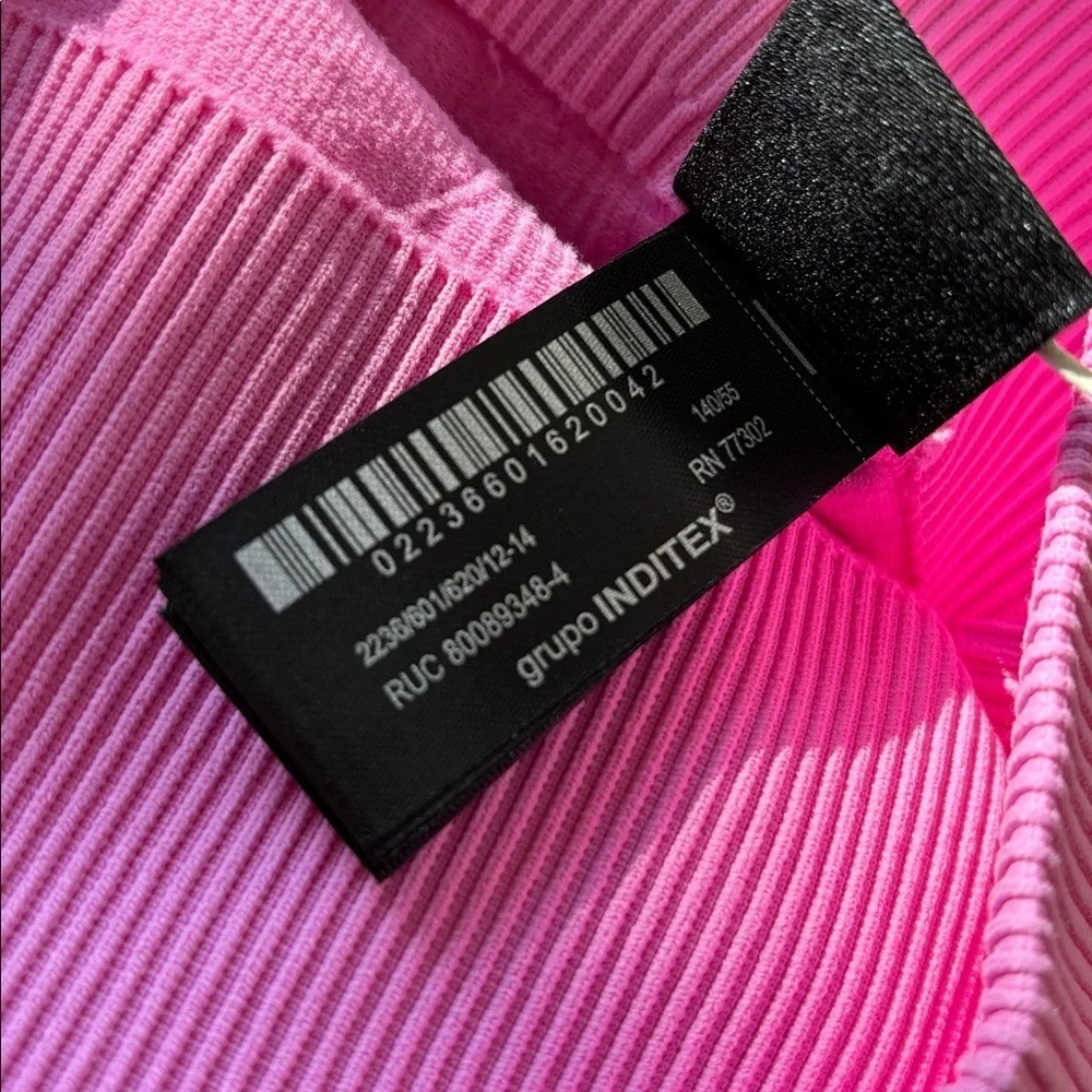 Zara Ski Collection Seamless Leggings NWT Girls Pink Ribbed Size 12 - 14 Large
